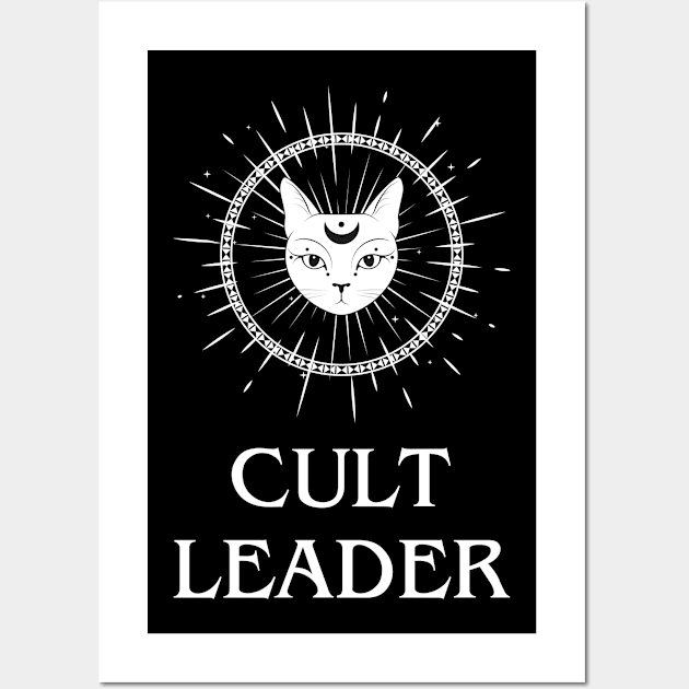 Cat Cult Leader Wall Art by sqwear